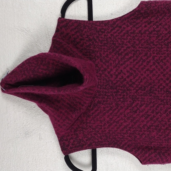 Classiques Entier Maroon Lambswool Angora Cowl Neck Sleeveless Sweater Top - Picture 6 of 12